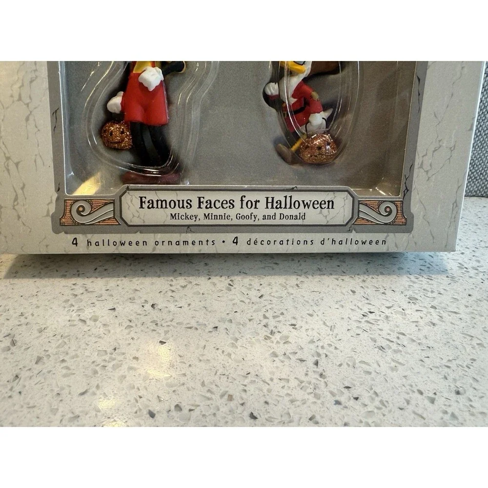 2007 Hallmark Keepsake Disney Famous Faces For Halloween Ornaments Set of 4 NIB